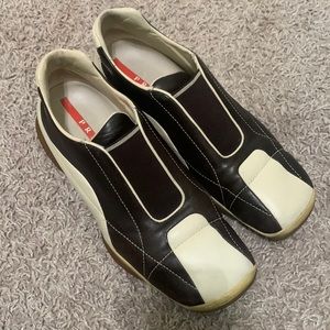 Authentic VINTAGE Mens Prada Bowling leather shoes